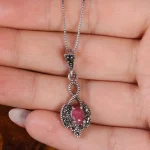 گردنبند یاقوت سرخ زنانه کد 16634