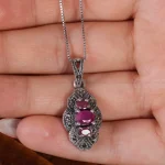 گردنبند یاقوت سرخ زنانه کد 16635