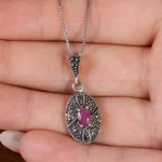 گردنبند یاقوت سرخ زنانه کد 16636