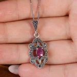 گردنبند یاقوت سرخ زنانه کد 16638