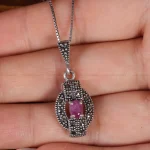 گردنبند یاقوت سرخ زنانه کد 16639