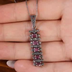 گردنبند یاقوت سرخ زنانه کد 16641