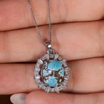 گردنبند فیروزه زنانه کد 16665