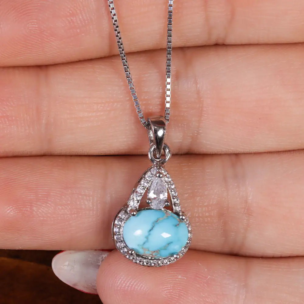 گردنبند فیروزه زنانه کد 16668