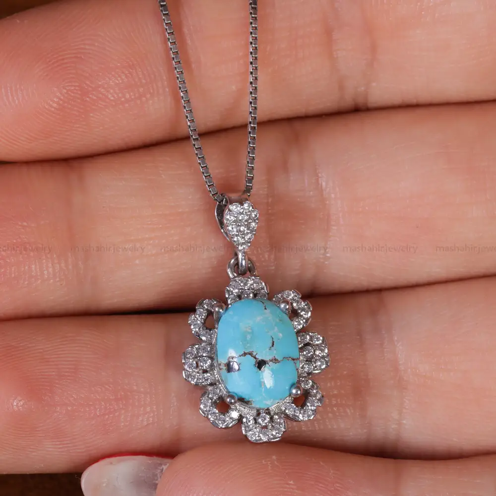 گردنبند فیروزه زنانه کد 16671
