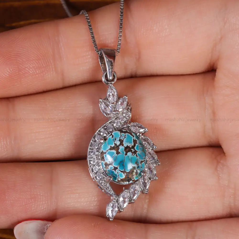 گردنبند فیروزه زنانه کد 16672