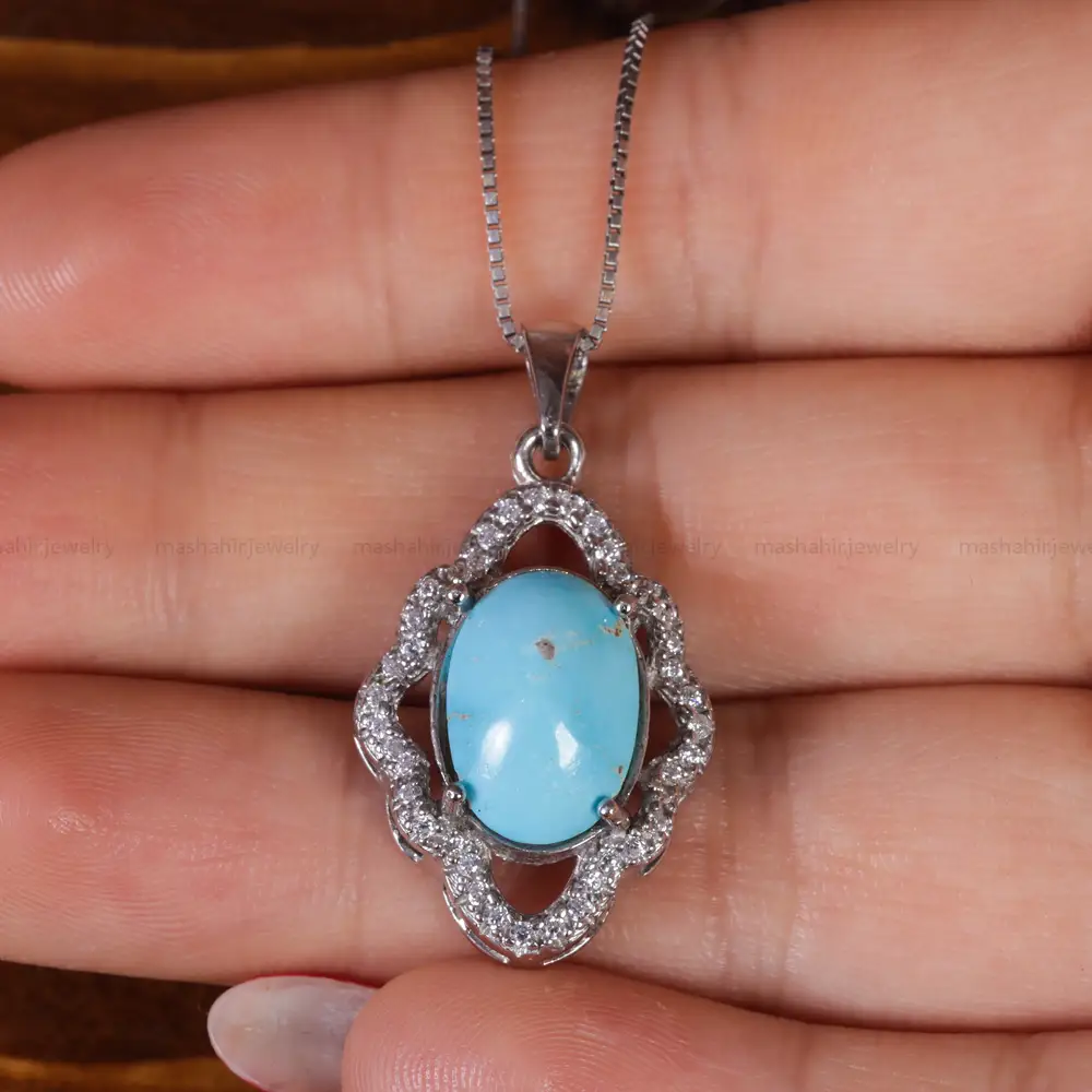 گردنبند فیروزه زنانه کد 16673