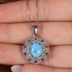 گردنبند فیروزه زنانه کد 16675