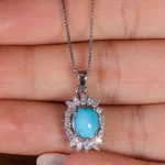 گردنبند فیروزه زنانه کد 16685