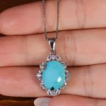 گردنبند فیروزه زنانه کد 16686