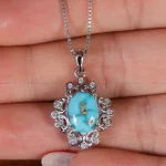 گردنبند فیروزه زنانه کد 16687