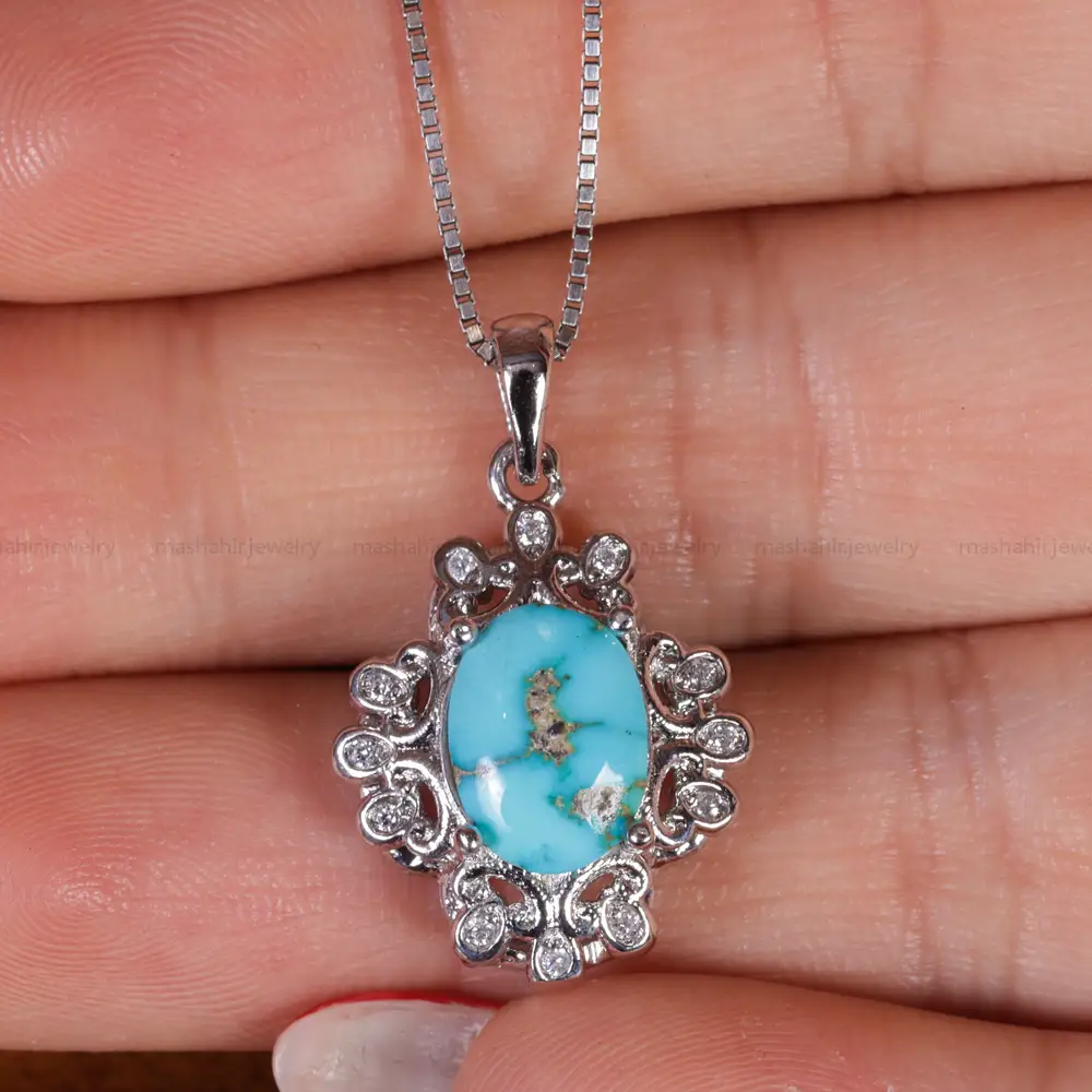 گردنبند فیروزه زنانه کد 16687