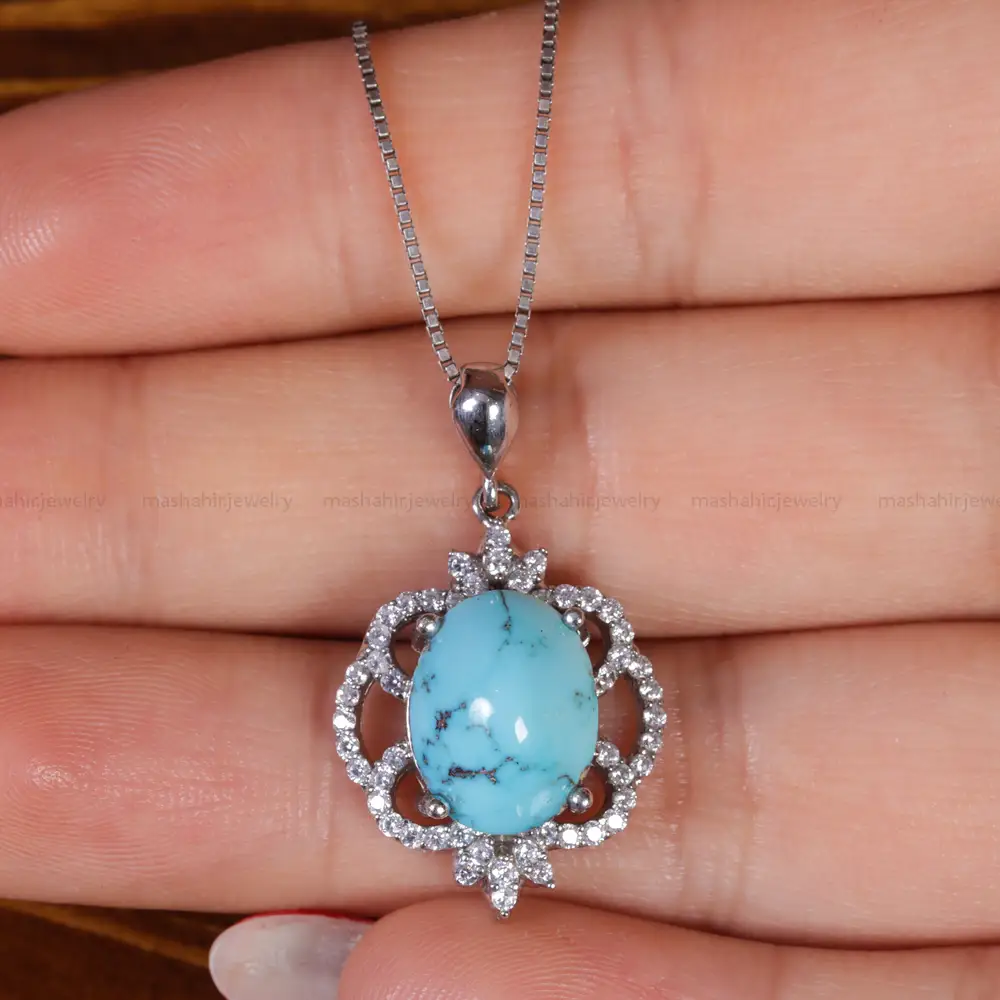 گردنبند فیروزه زنانه کد 16690
