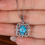 گردنبند فیروزه زنانه کد 16691