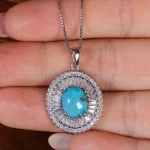 گردنبند فیروزه زنانه کد 16694