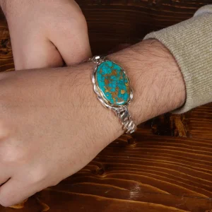 دستبند فیروزه مردانه کد 16788