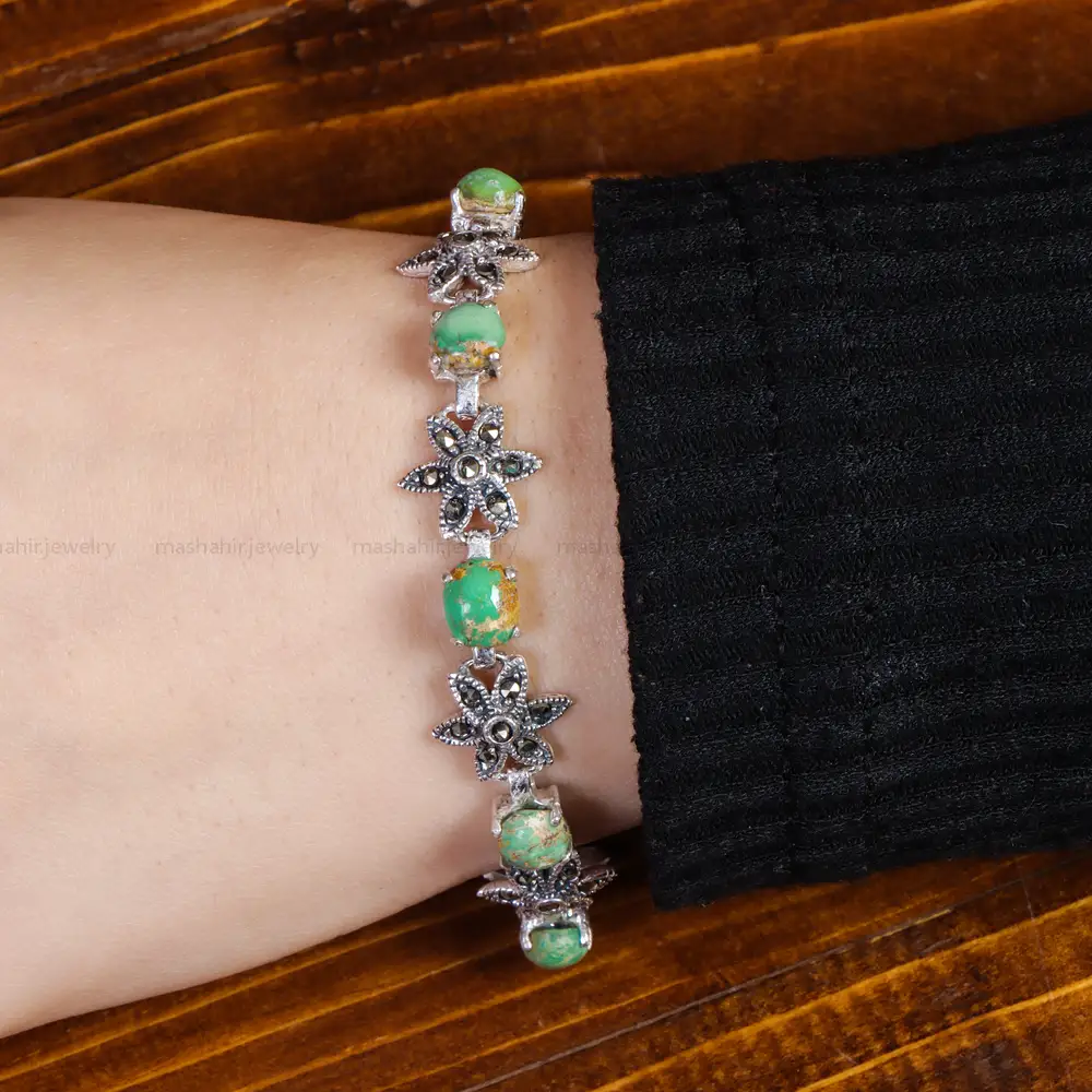 دستبند فیروزه زنانه کد 16792