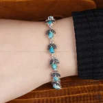 دستبند فیروزه زنانه کد 16796