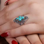 انگشتر فیروزه شجری زنانه کد 16825