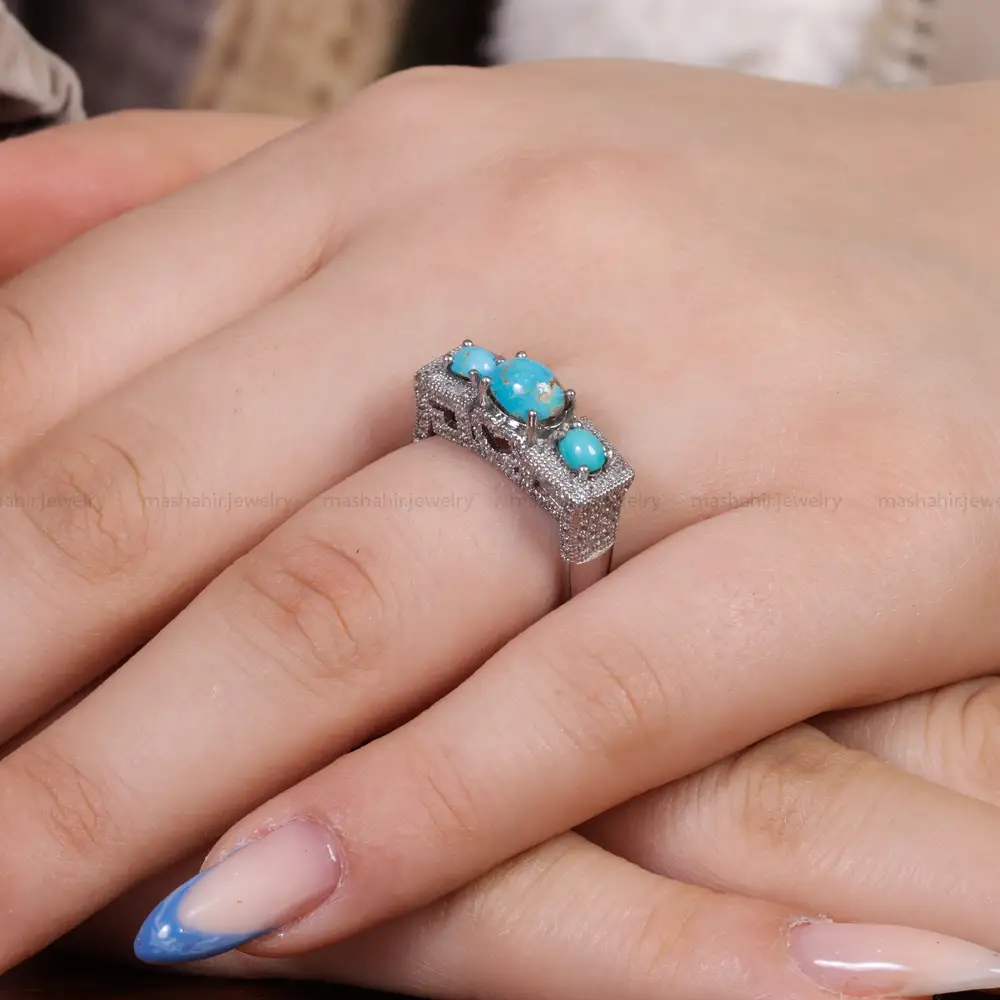 انگشتر فیروزه شجری زنانه کد 16946