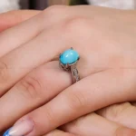 انگشتر فیروزه عجمی زنانه کد 16950