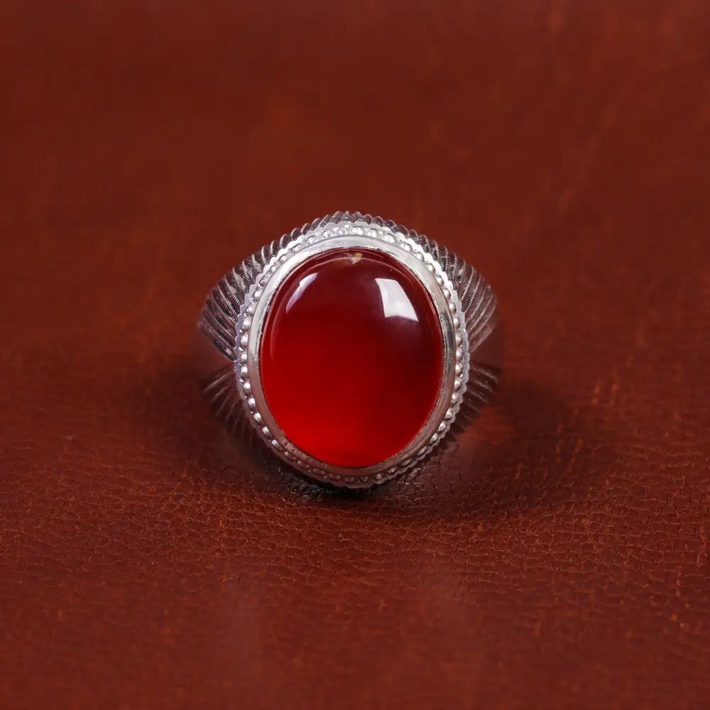 انگشتر عقیق مردانه کد 16979