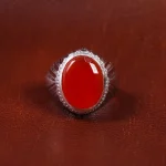 انگشتر عقیق مردانه کد 16980