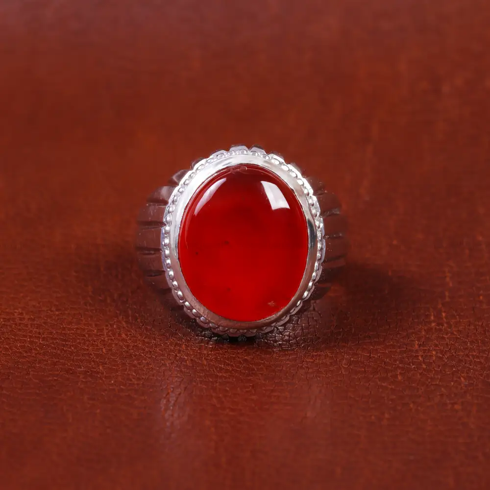 انگشتر عقیق مردانه کد 16989