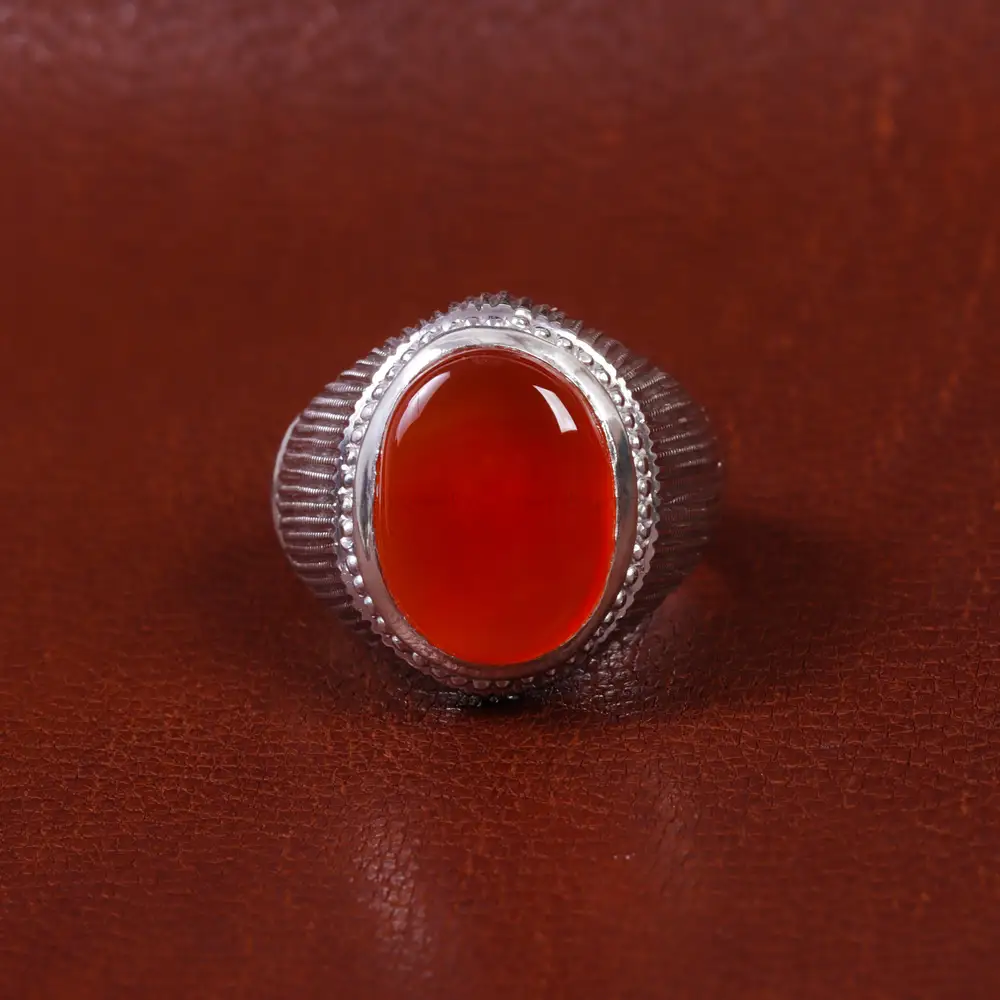 انگشتر عقیق مردانه کد 16990