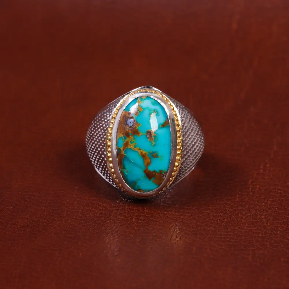 انگشتر فیروزه شجری مردانه کد 16999