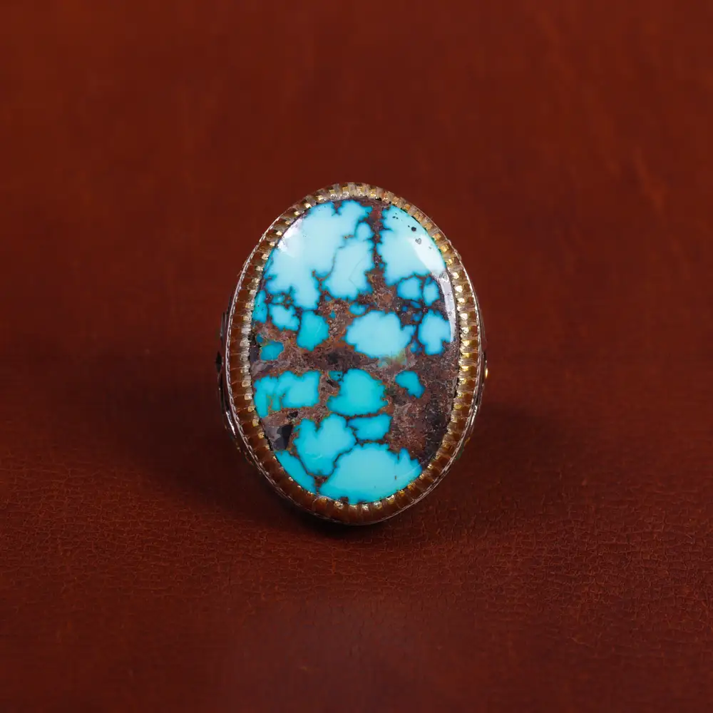 انگشتر فیروزه شجری مردانه کد 17022