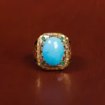 انگشتر فیروزه عجمی مردانه کد 17027