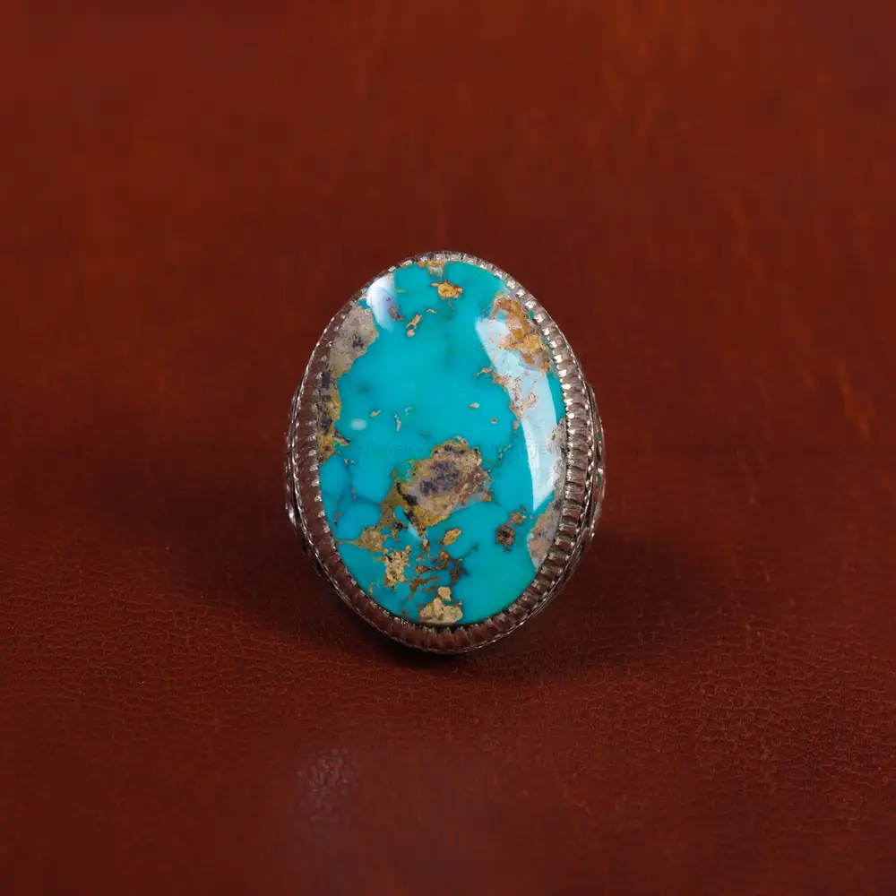 انگشتر فیروزه شجری مردانه کد 17035