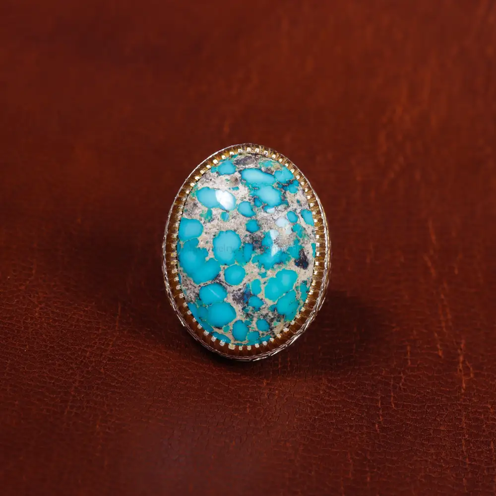 انگشتر فیروزه شجری مردانه کد 17187