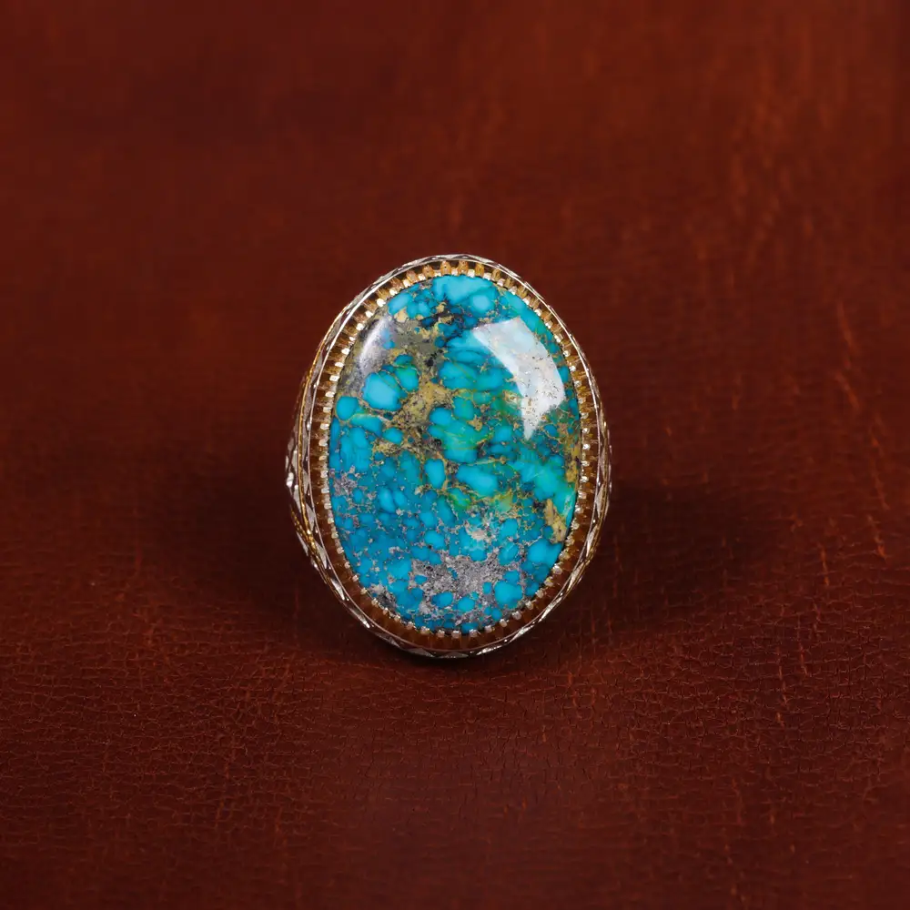 انگشتر فیروزه شجری مردانه کد 17187