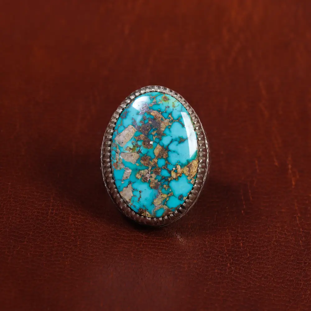 انگشتر فیروزه شجری مردانه کد 17202