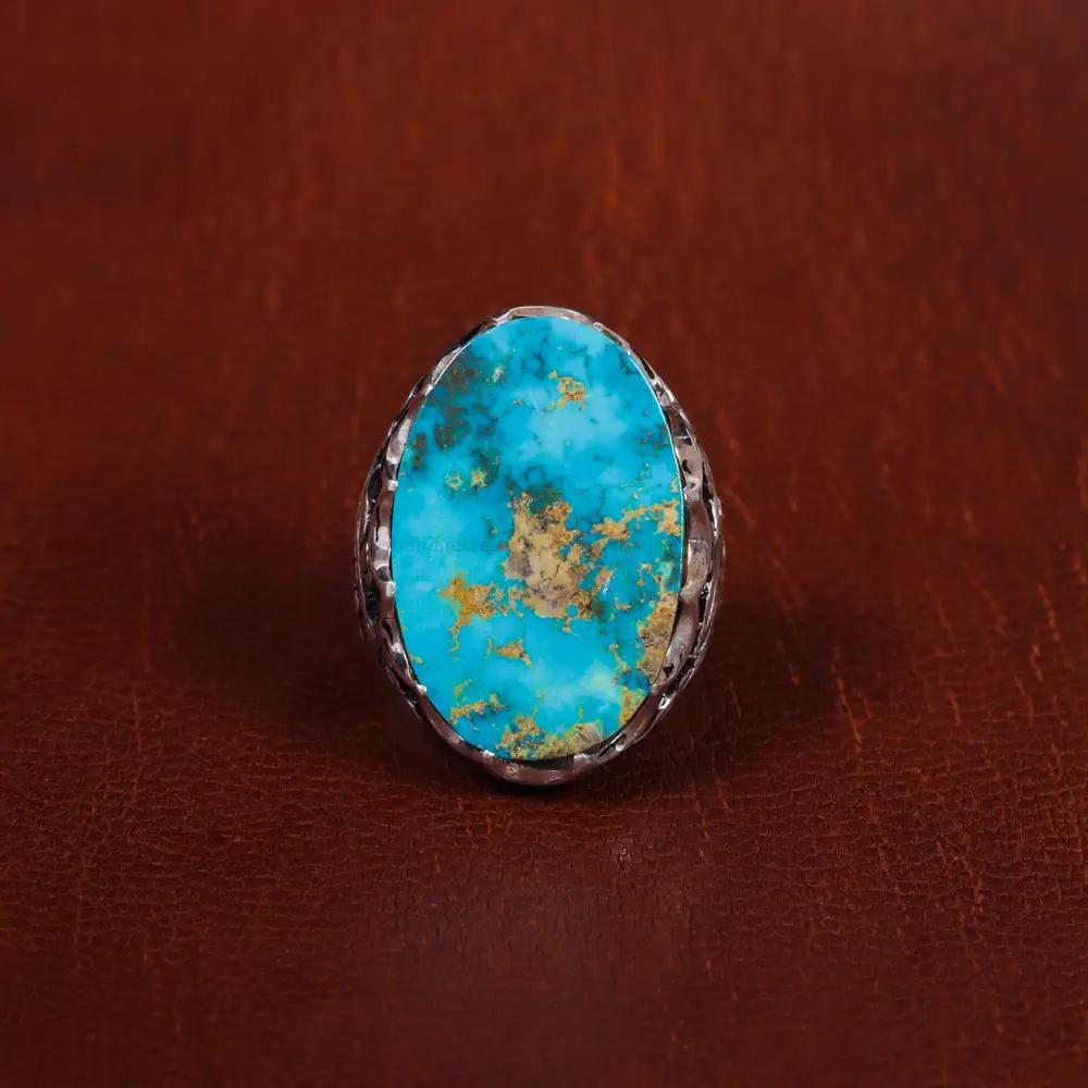 انگشتر فیروزه شجری مردانه کد 17204