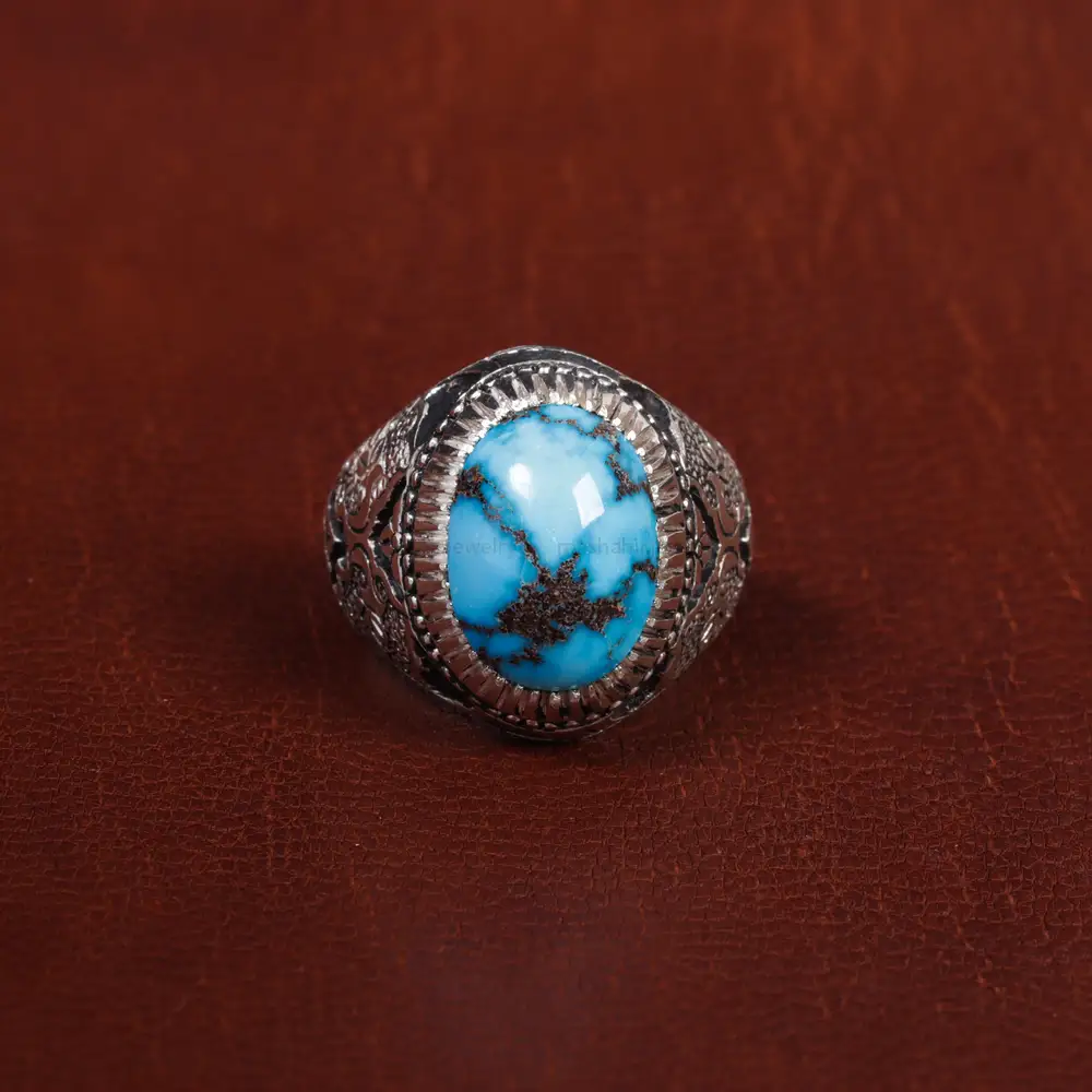 انگشتر فیروزه شجری مردانه کد 17212