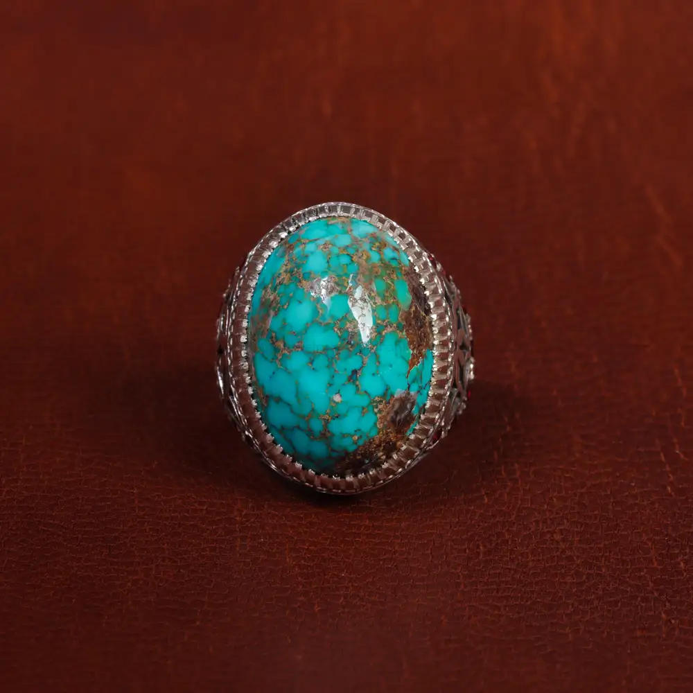 انگشتر فیروزه شجری مردانه کد 17227