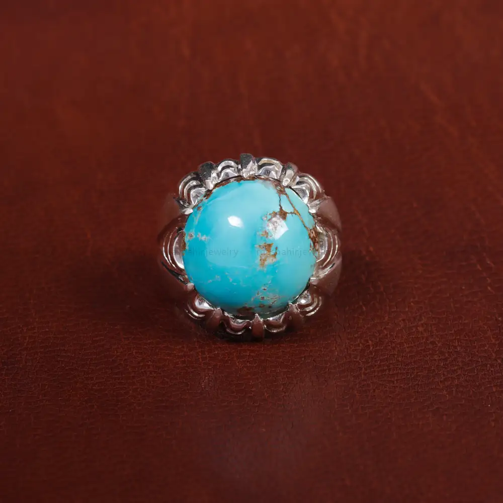 انگشتر فیروزه شجری مردانه کد 17228