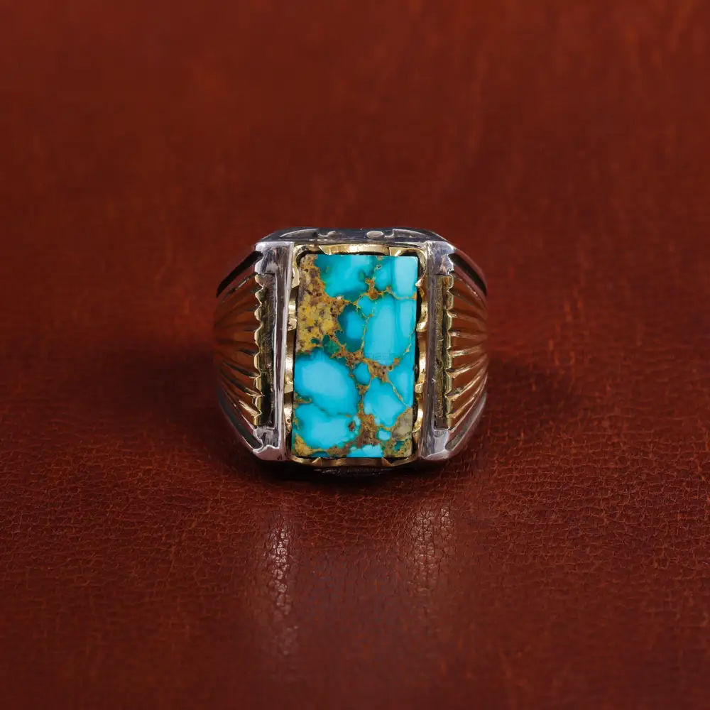 انگشتر فیروزه شجری مردانه کد 17252