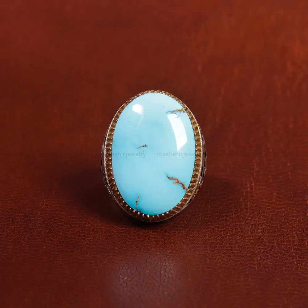 انگشتر فیروزه شجری مردانه کد 17254