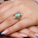 انگشتر فیروزه شجری زنانه کد 17269