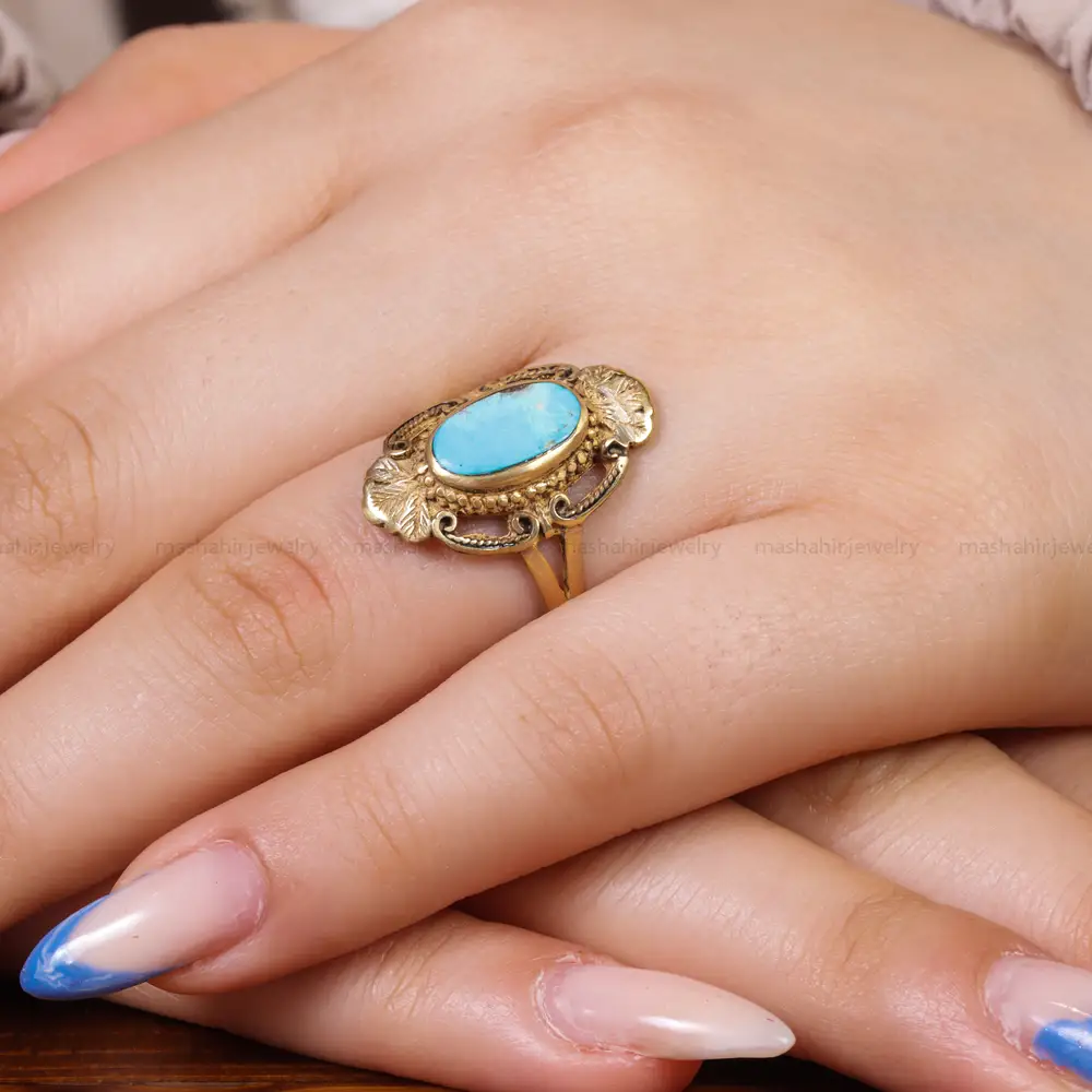 انگشتر فیروزه شجری زنانه کد 17269