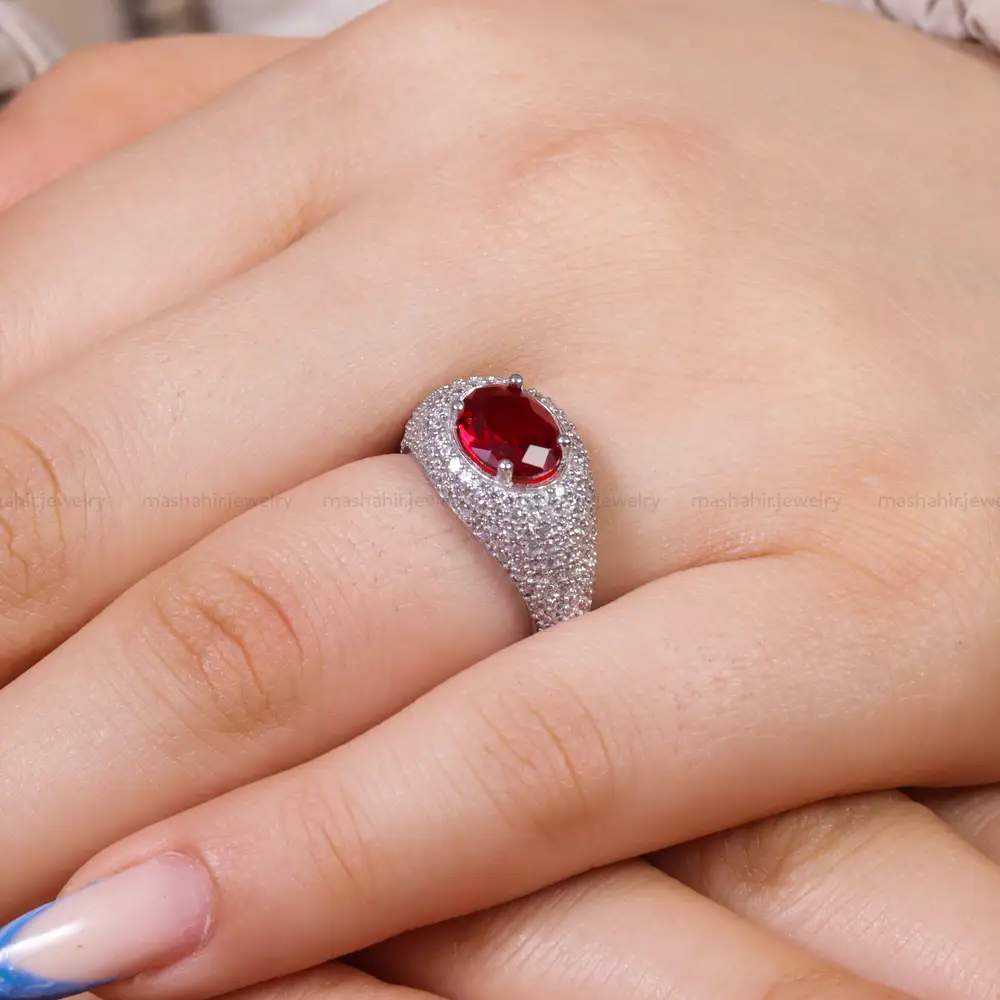 انگشتر سنتاتیک یاقوت سرخ زنانه کد 17276