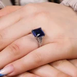 انگشتر یاقوت کبود سنتاتیک زنانه کد 17278