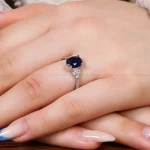 انگشتر یاقوت کبود سنتاتیک زنانه کد 17282