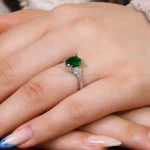 انگشتر زمرد سنتاتیک زنانه کد 17285