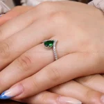 انگشتر زمرد سنتاتیک زنانه کد 17287