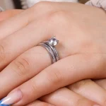 انگشتر موزانايت زنانه کد 17297